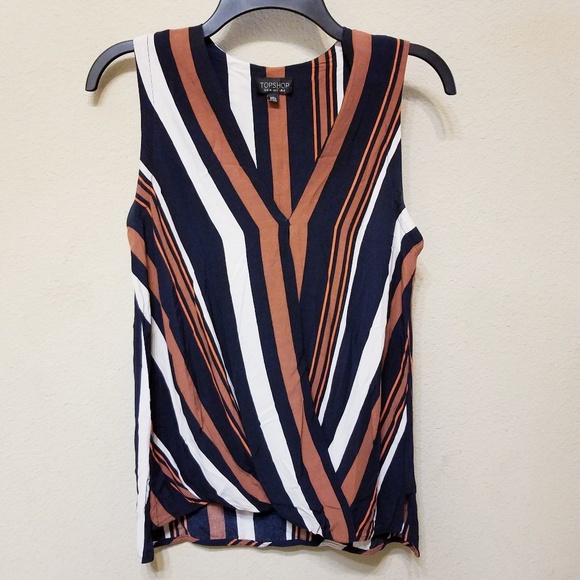 Topshop Tops - TopShop Wrap Striped Top